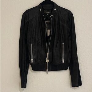 Diesel Women's shimmering Goat skin Leather Jacket